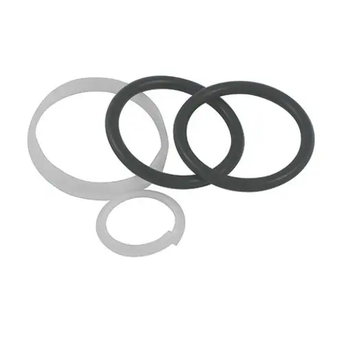 Dichtungen in verschiedenen Größen, inklusive zwei schwarze und zwei weiße Ringe, die für Kludi Produkte kompatibel sind.